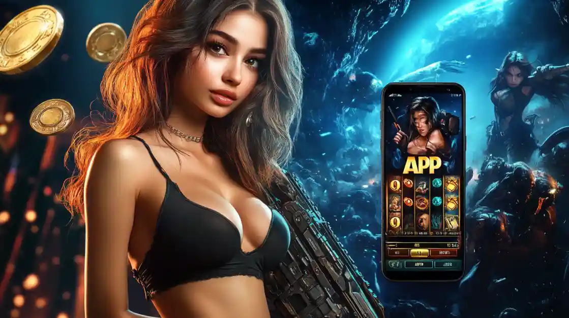একজন সাহসী নারী pjok মোবাইল গেমিং অ্যাপ ব্যবহার করছেন, যা অ্যাকশনভিত্তিক গেমের অনুভূতি প্রকাশ করে।